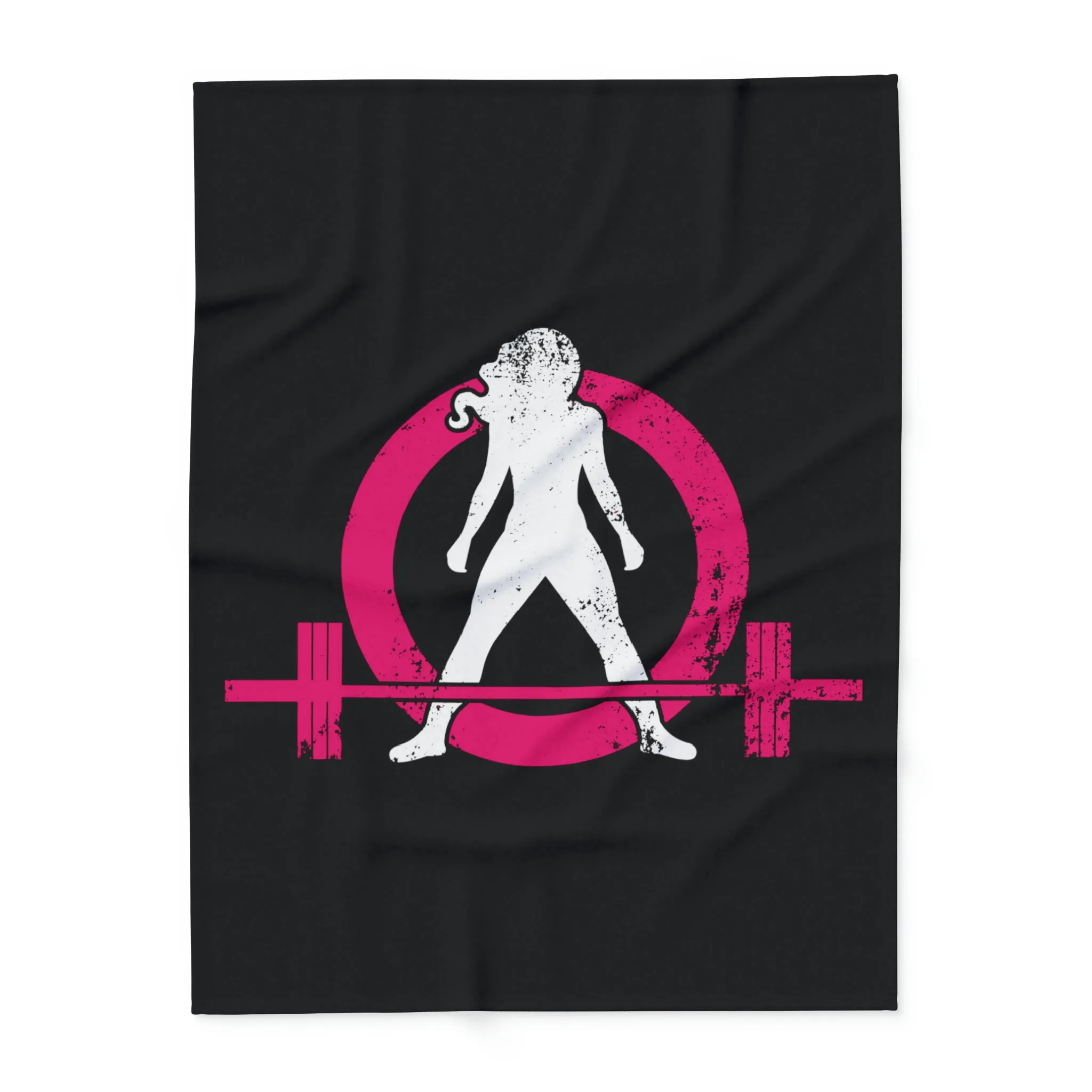 Arctic Fleece Blanket - Black Distressed Logo
