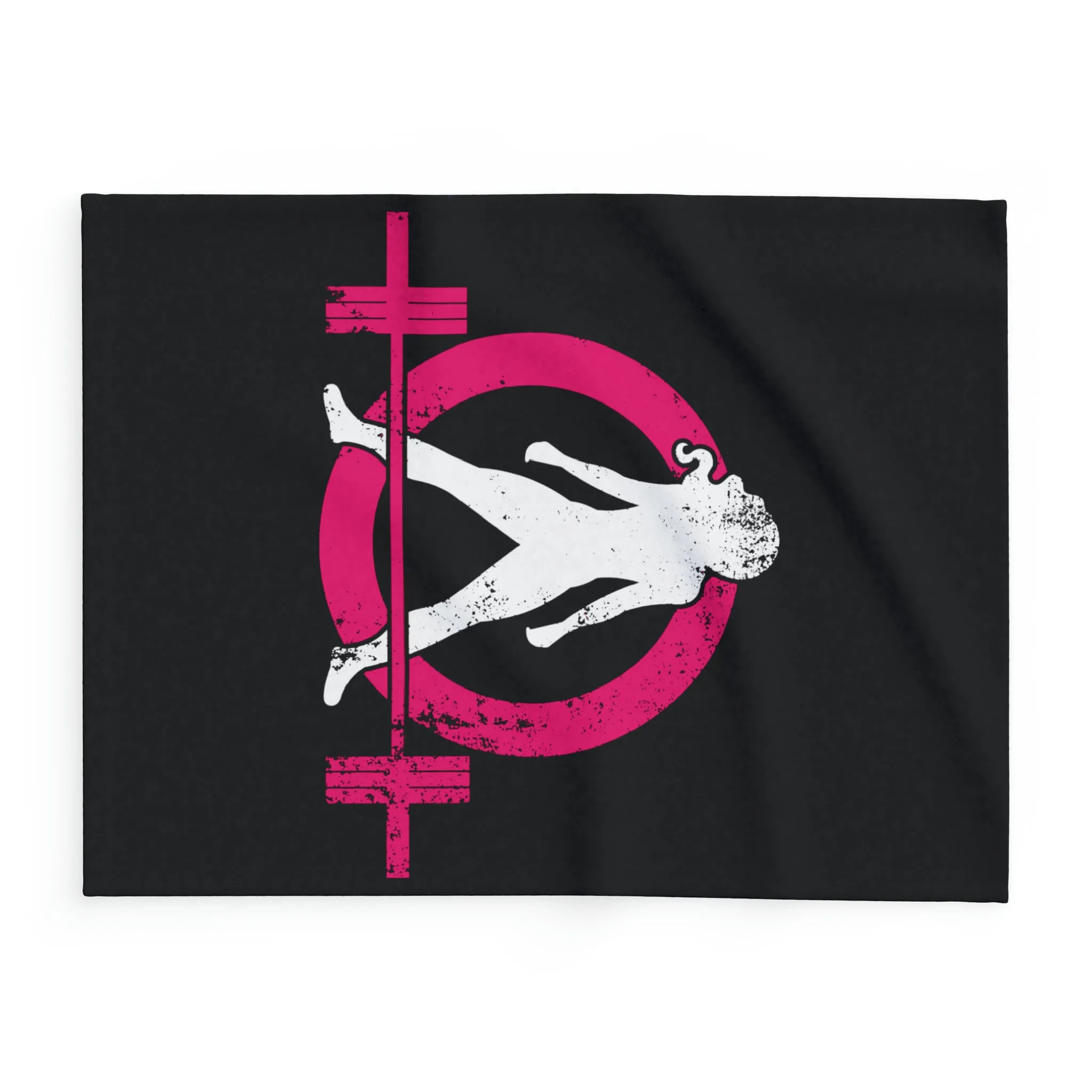 Arctic Fleece Blanket - Black Distressed Logo