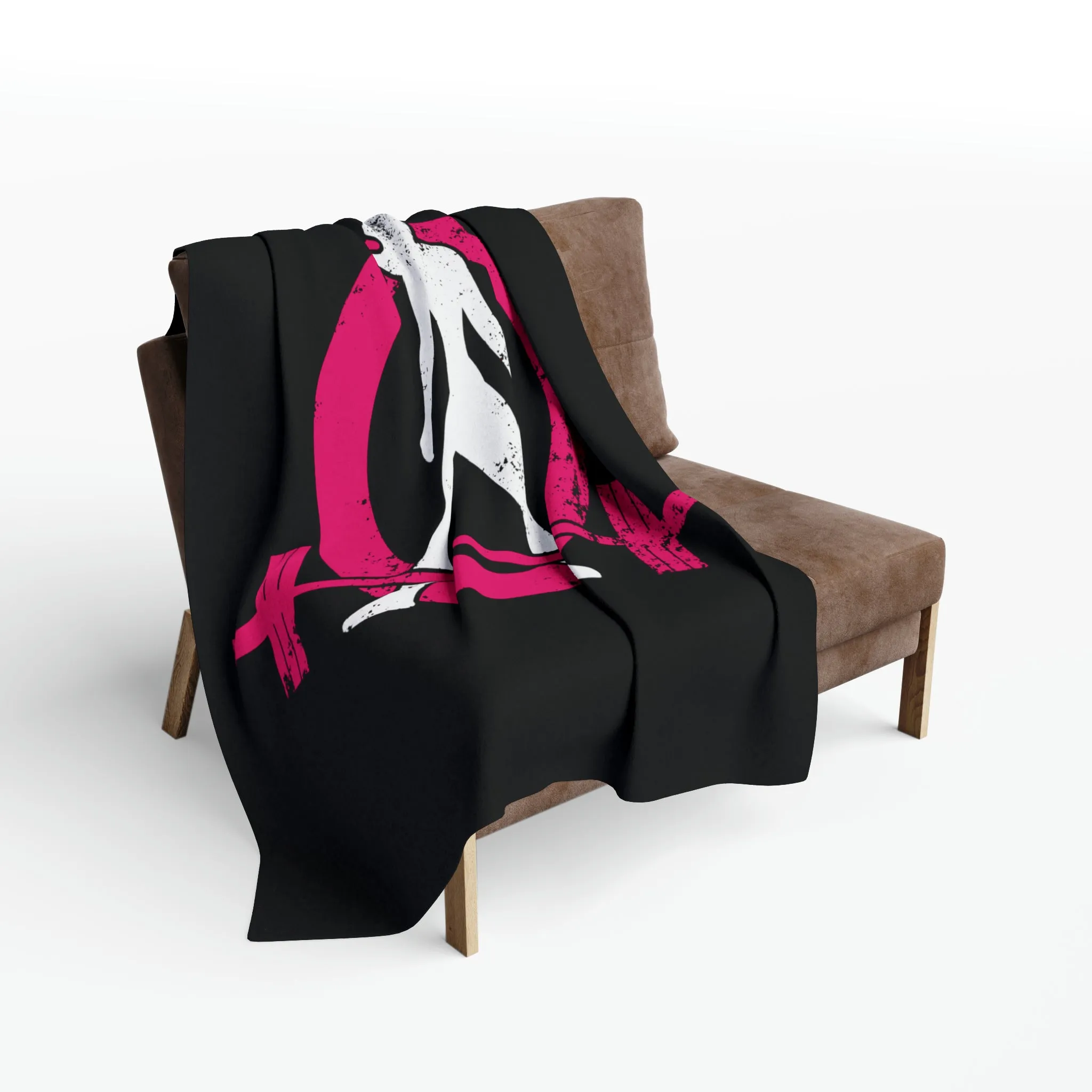 Arctic Fleece Blanket - Black Distressed Logo