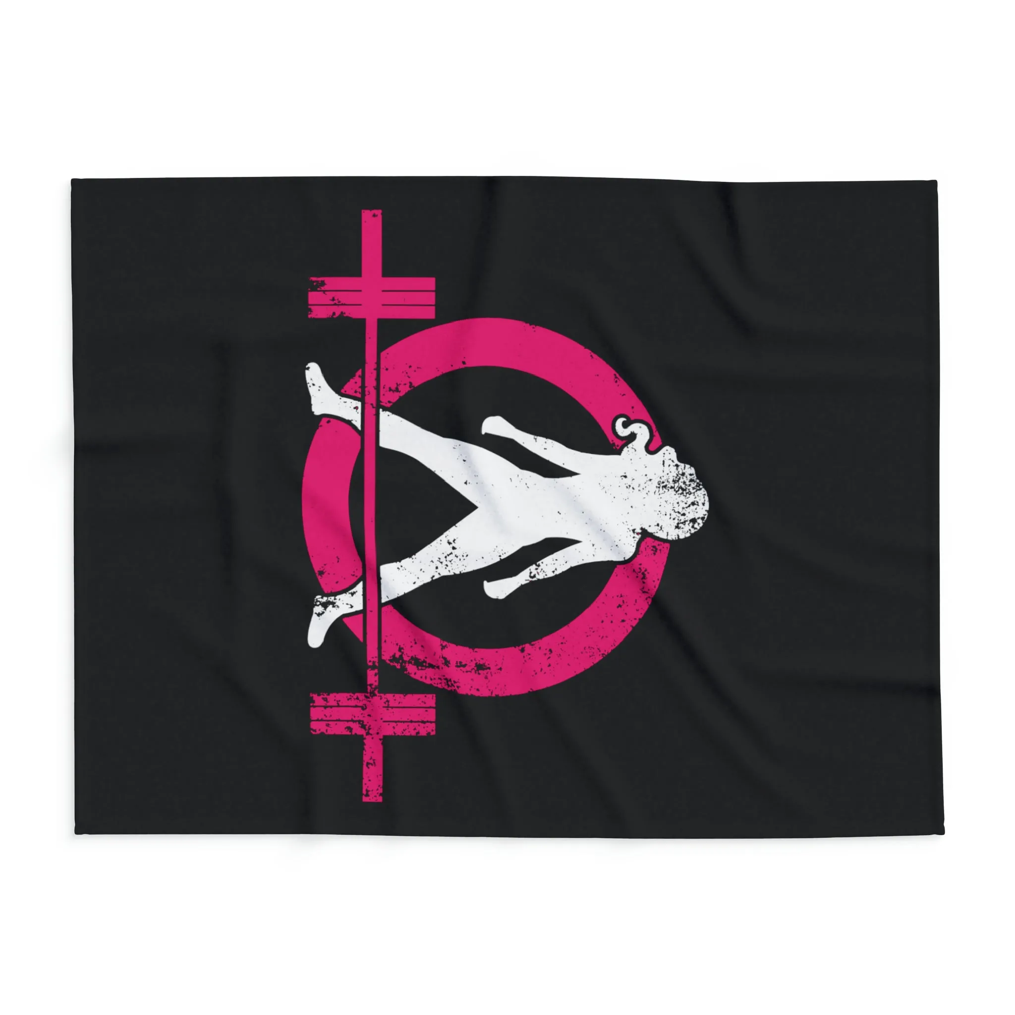 Arctic Fleece Blanket - Black Distressed Logo