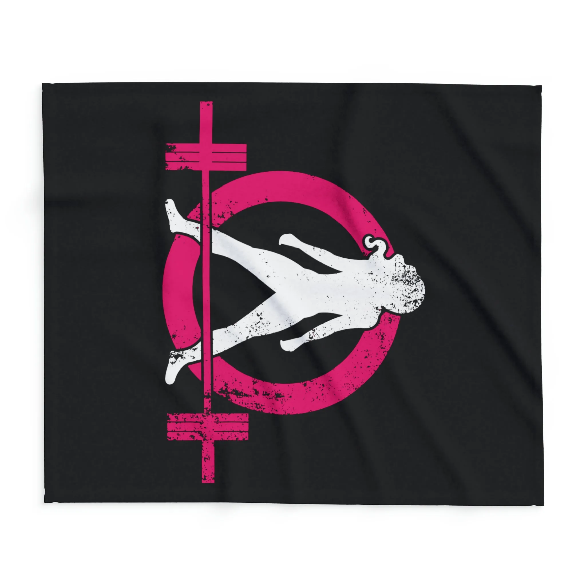 Arctic Fleece Blanket - Black Distressed Logo