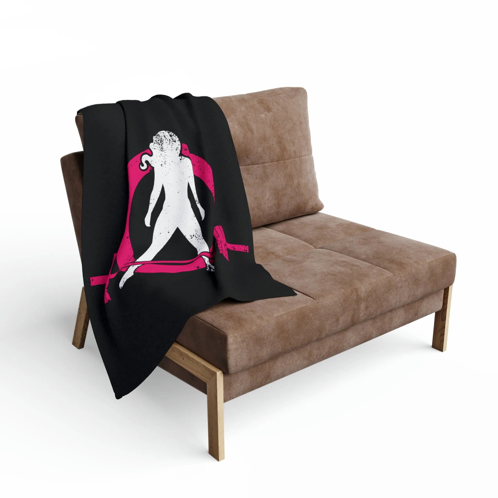 Arctic Fleece Blanket - Black Distressed Logo