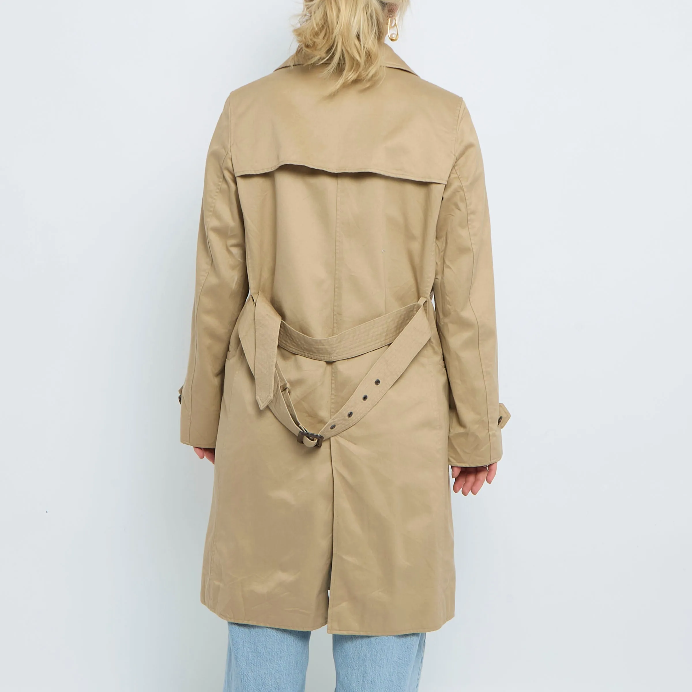 Beige Double Breasted Trench Coat - UK 10
