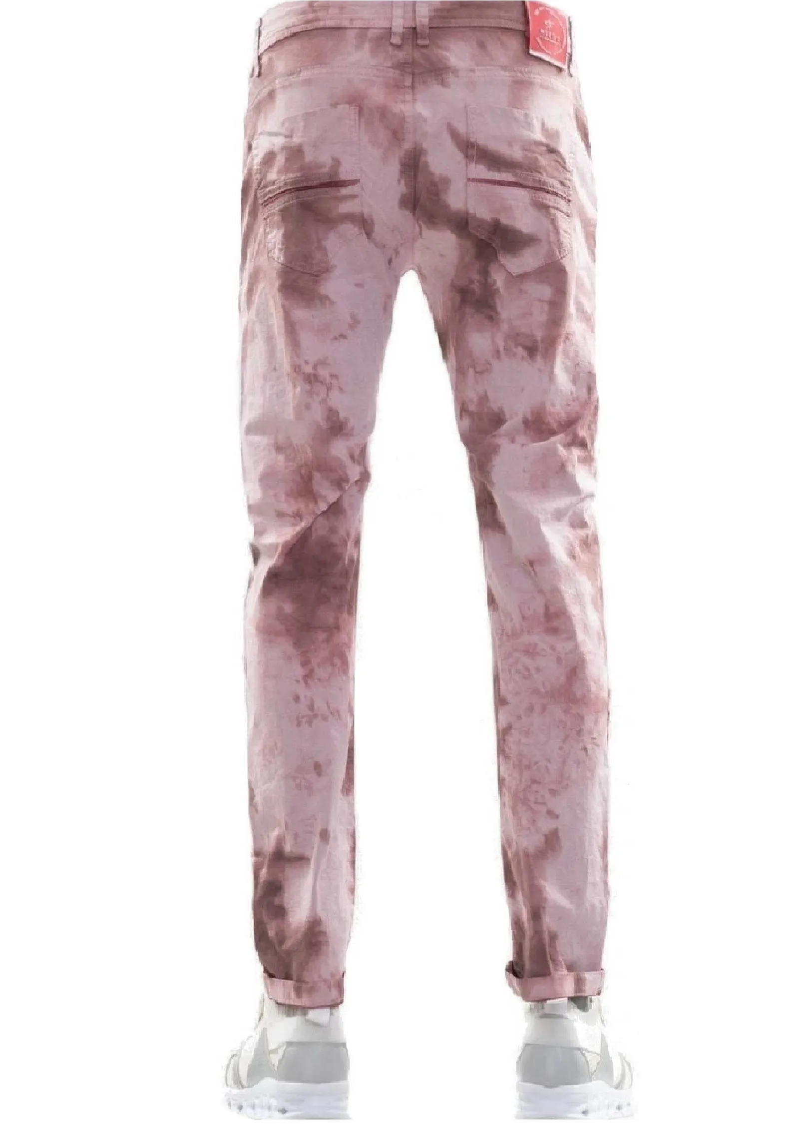 Burgundy Tie Dye Stretchy Pants