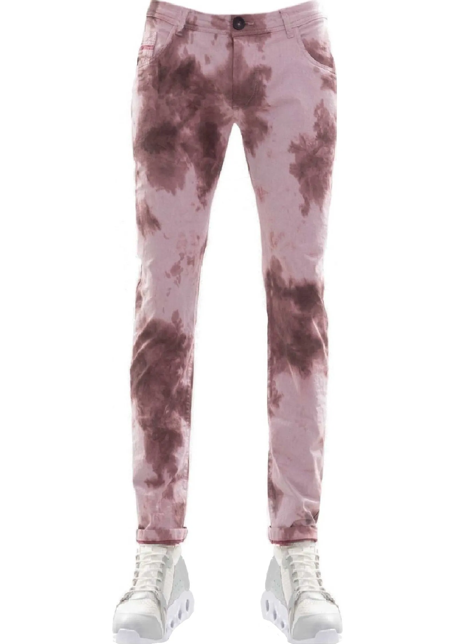 Burgundy Tie Dye Stretchy Pants