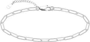 CHIC & ARTSY 925 Sterling Silver Bracelet for Women | Paperclip/Mariner/Figaro Chain Bracelet | Size 6.5 to 8.5 Inches Adjustable