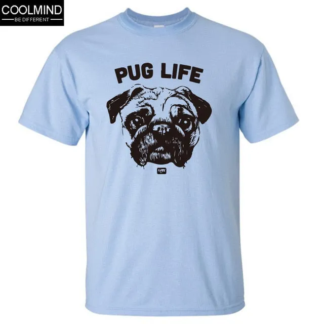 cotton casual pug life mens t shirts