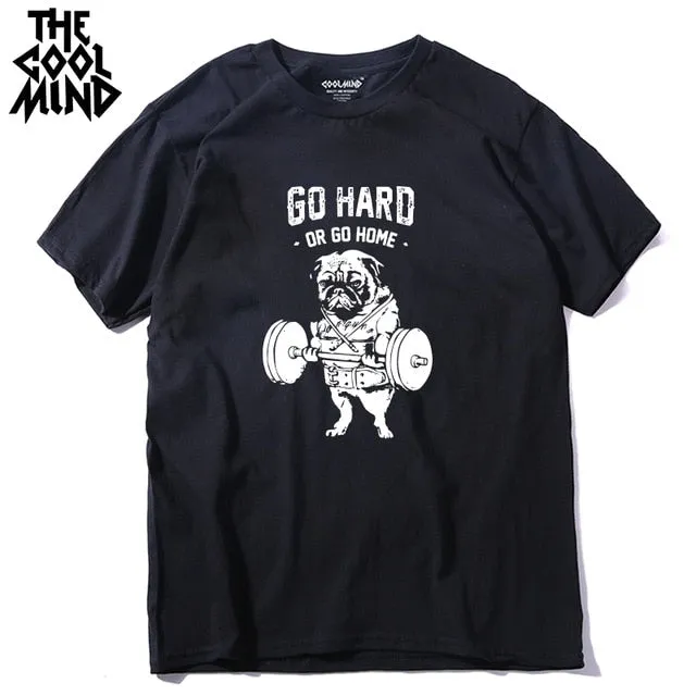 cotton casual pug life mens t shirts