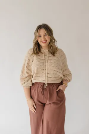 Crochet Like Hoodie Sweater Top
