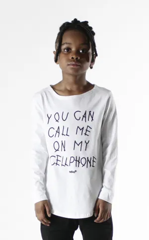 Entree Kids Hotline Bling White Curved Hem Long Sleeve