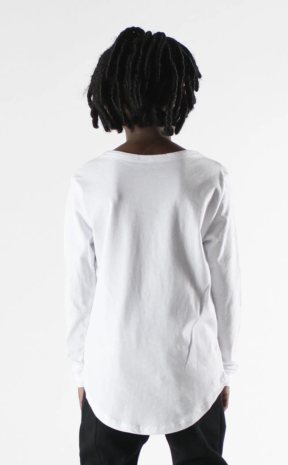 Entree Kids Hotline Bling White Curved Hem Long Sleeve