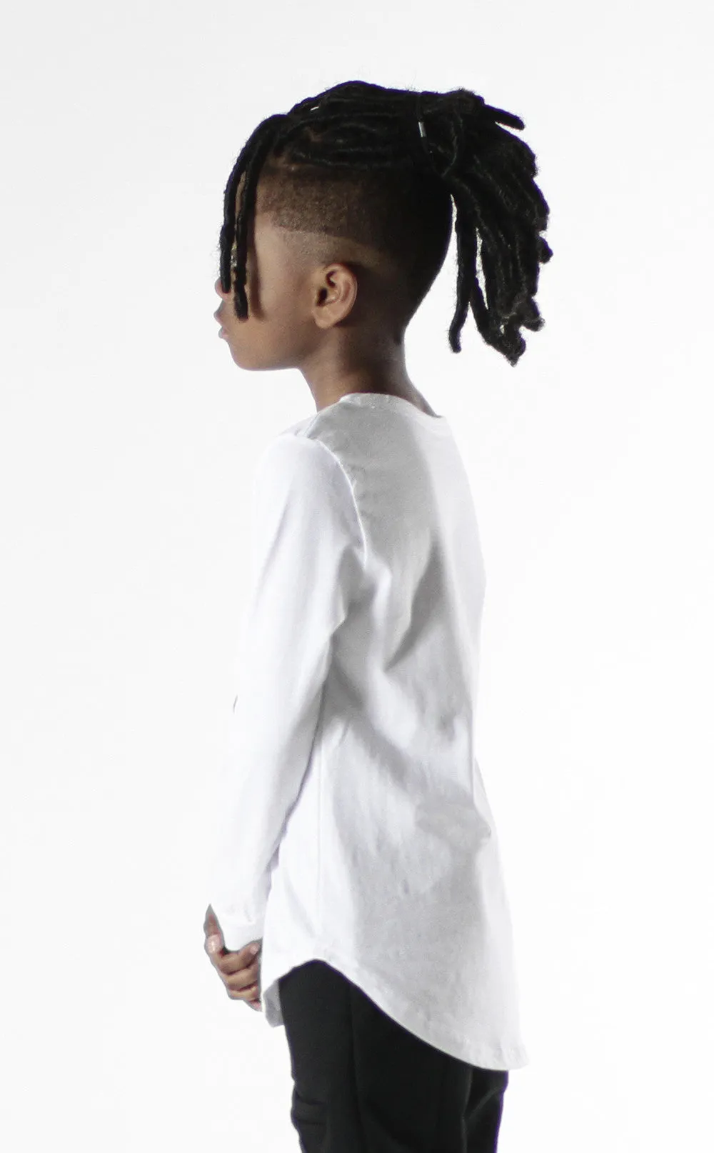 Entree Kids Hotline Bling White Curved Hem Long Sleeve