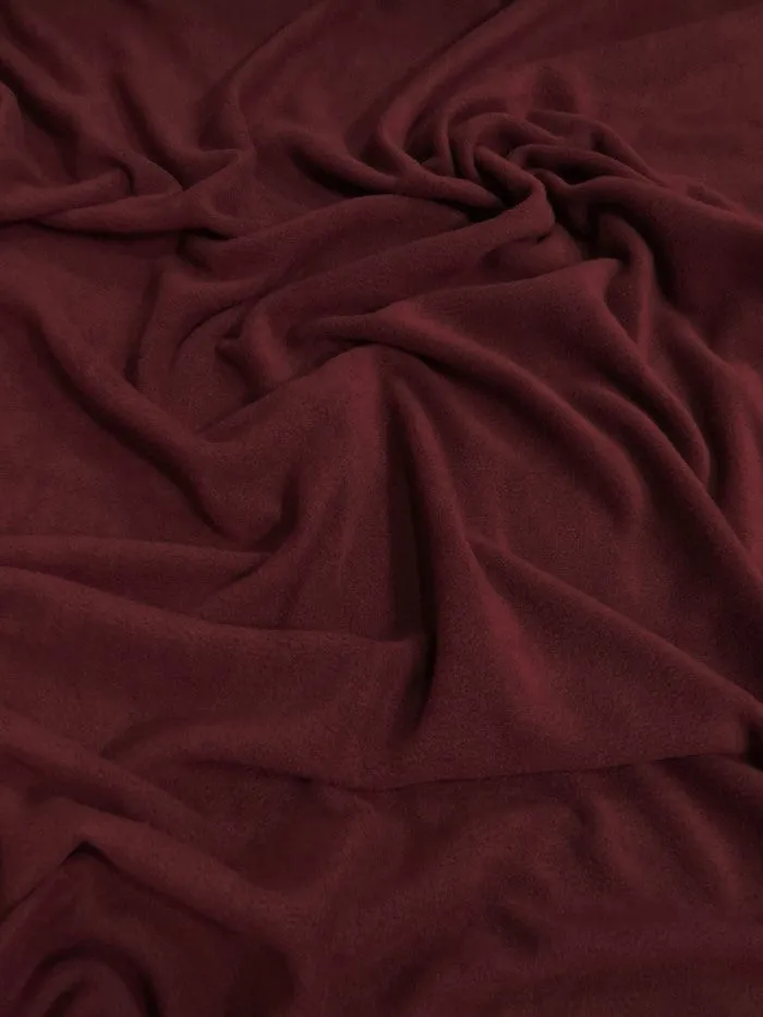 Fleece Fabric Solid / Burgundy / 30 Yard Roll