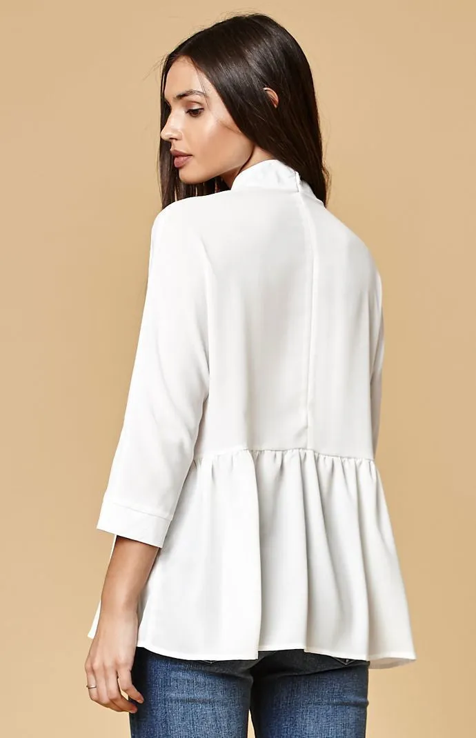 NECK BAND PEPLUM TOP