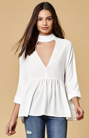 NECK BAND PEPLUM TOP