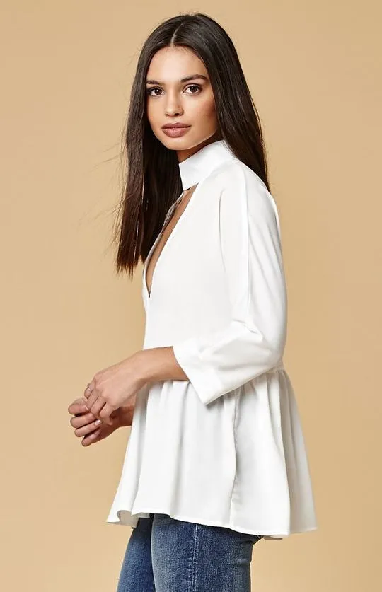 NECK BAND PEPLUM TOP