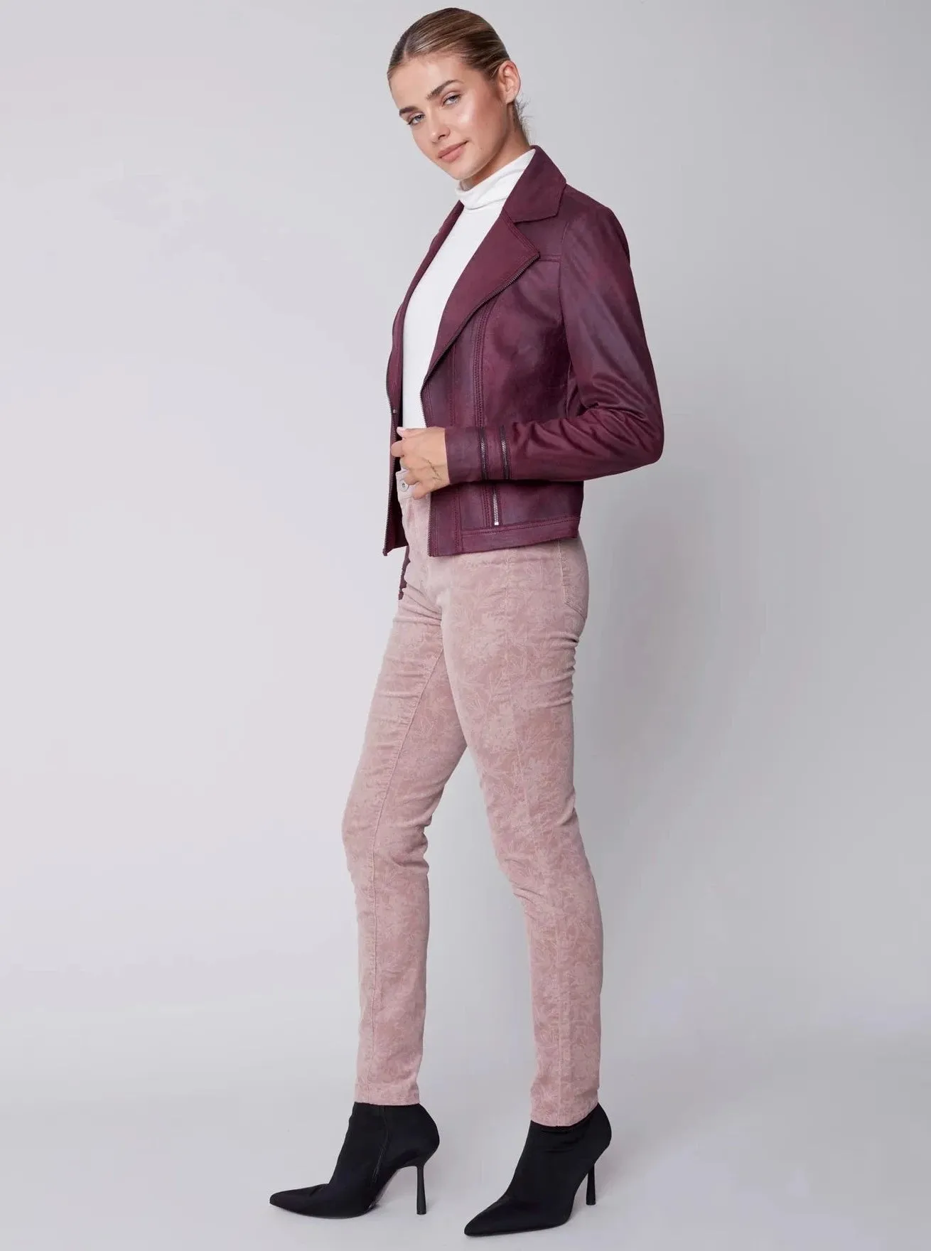 Printed Corduroy Pants [Powder-C5370]