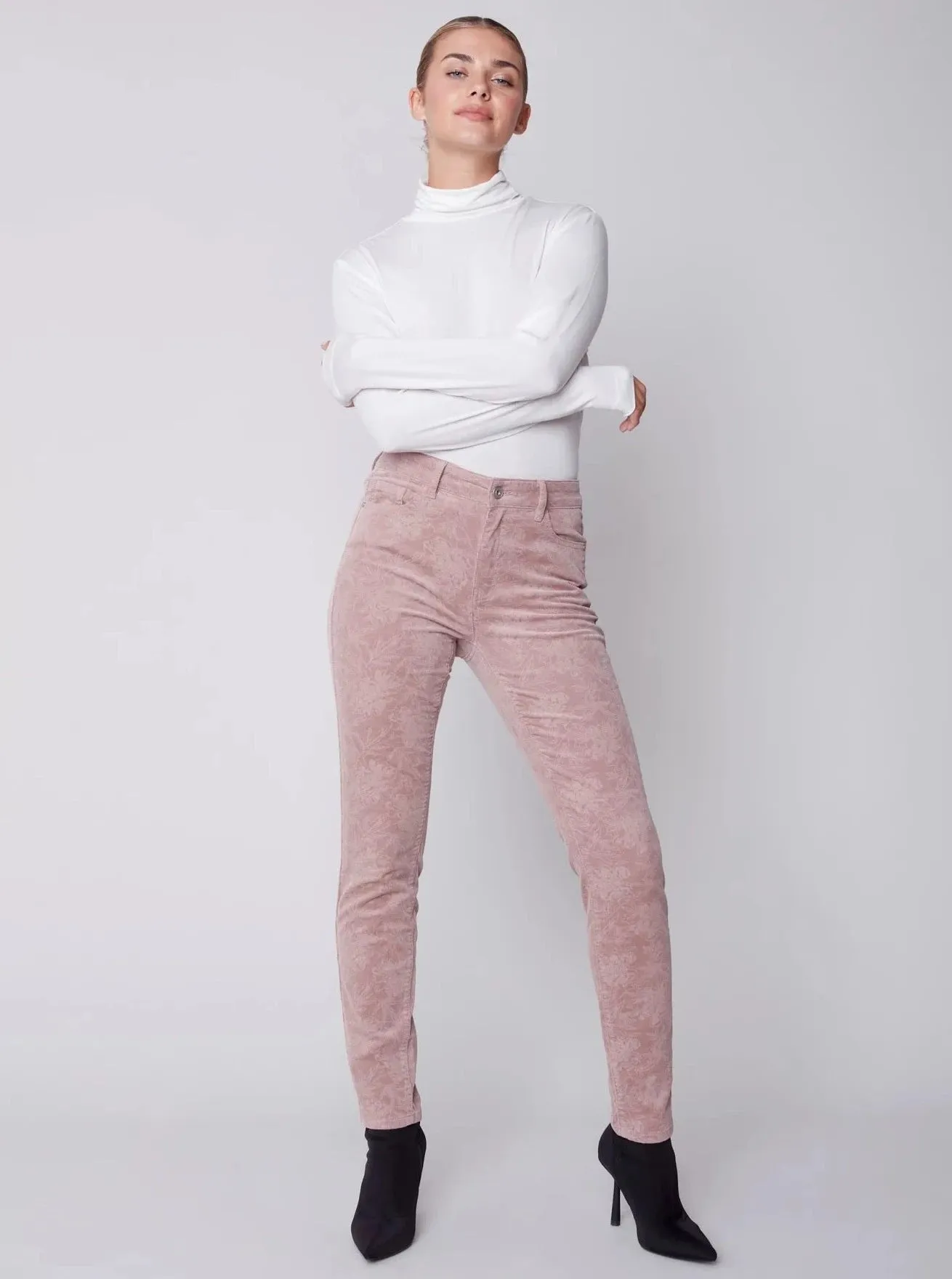 Printed Corduroy Pants [Powder-C5370]