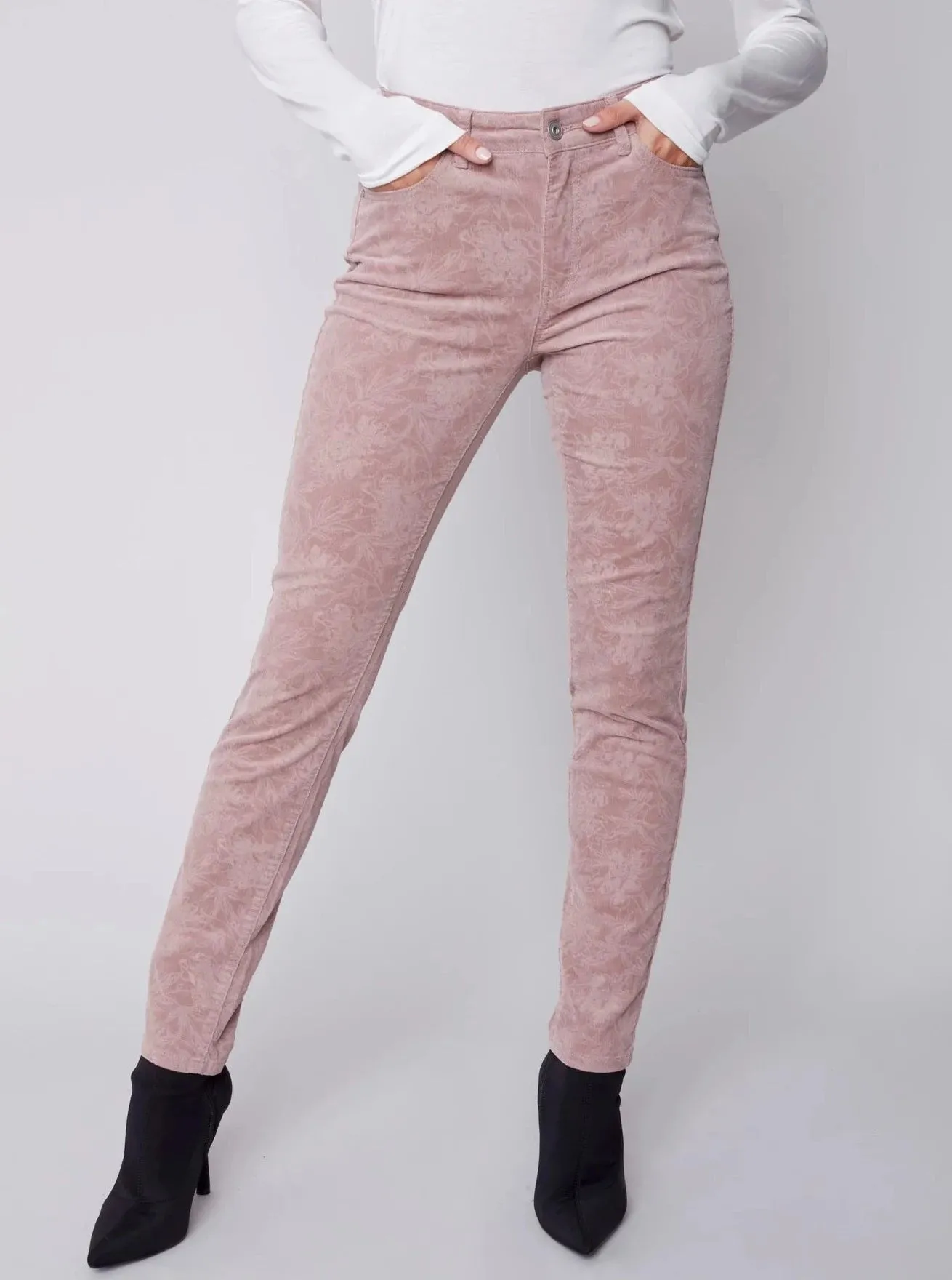 Printed Corduroy Pants [Powder-C5370]