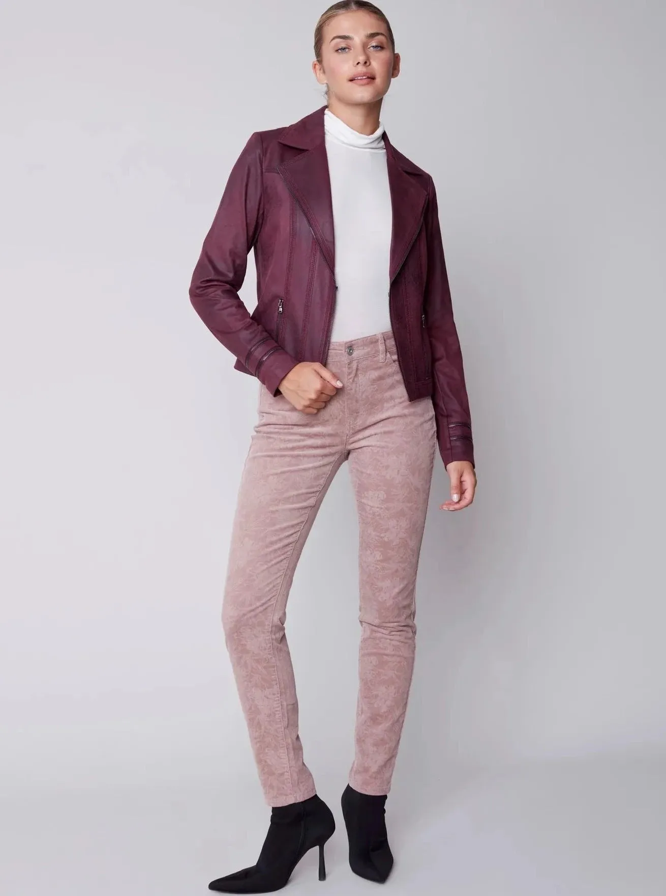 Printed Corduroy Pants [Powder-C5370]