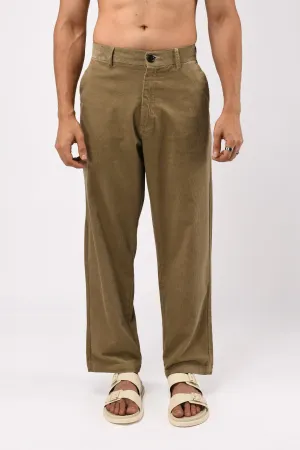 SOFT CORDUROY RELAXED PANTS IN BEIGE