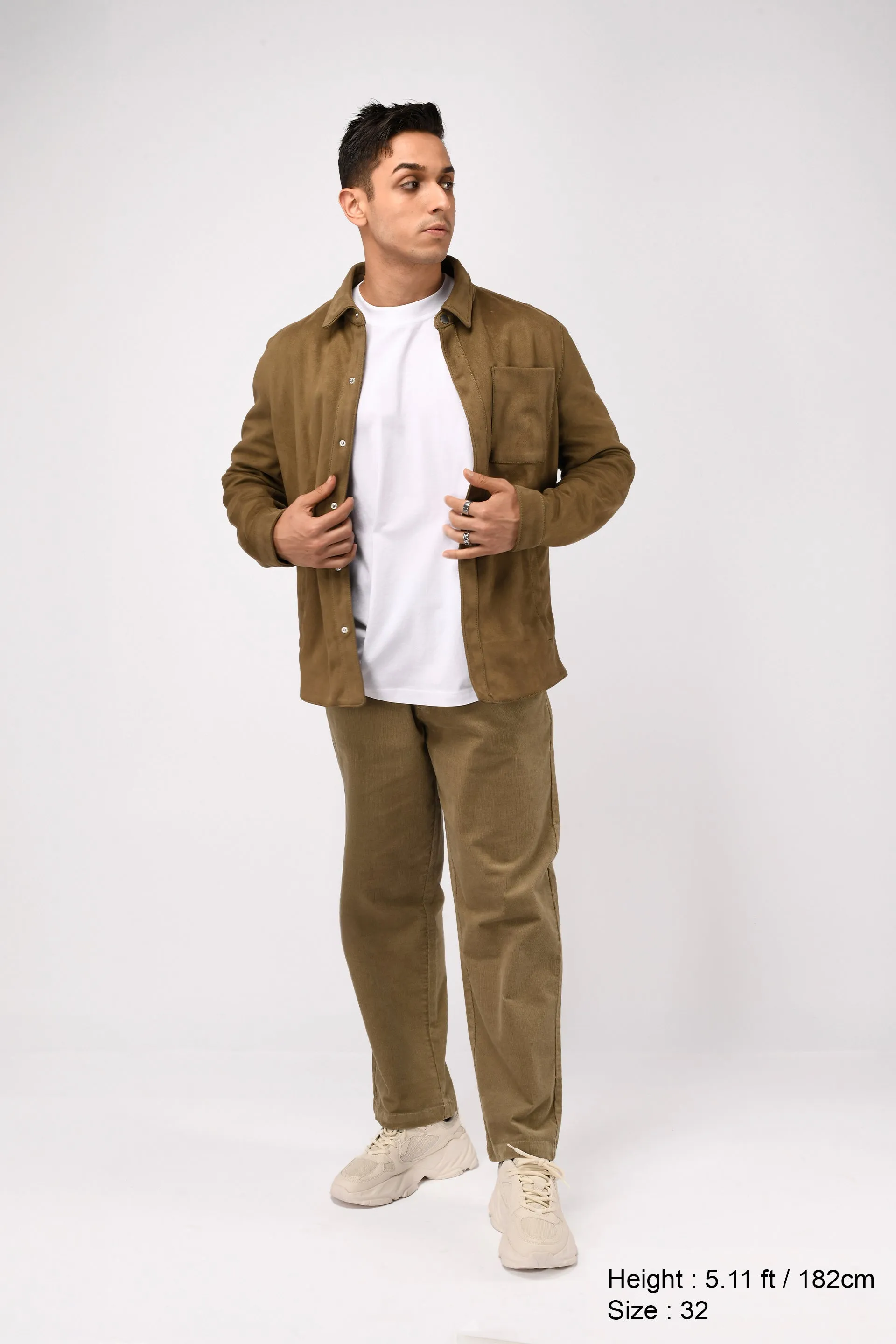 SOFT CORDUROY RELAXED PANTS IN BEIGE