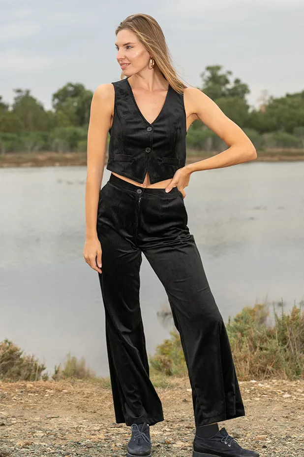 Sun Sea & Roses  Vernazza Corduroy Pants Black