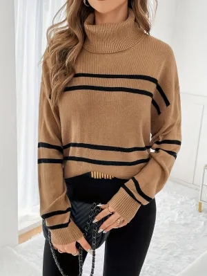 Thea  Striped Turtleneck Sweater