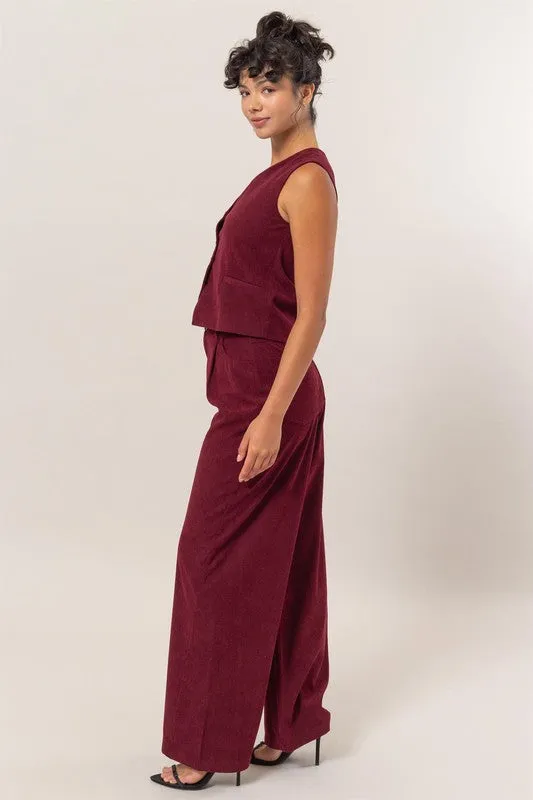 Wine Colored Corduroy Vest