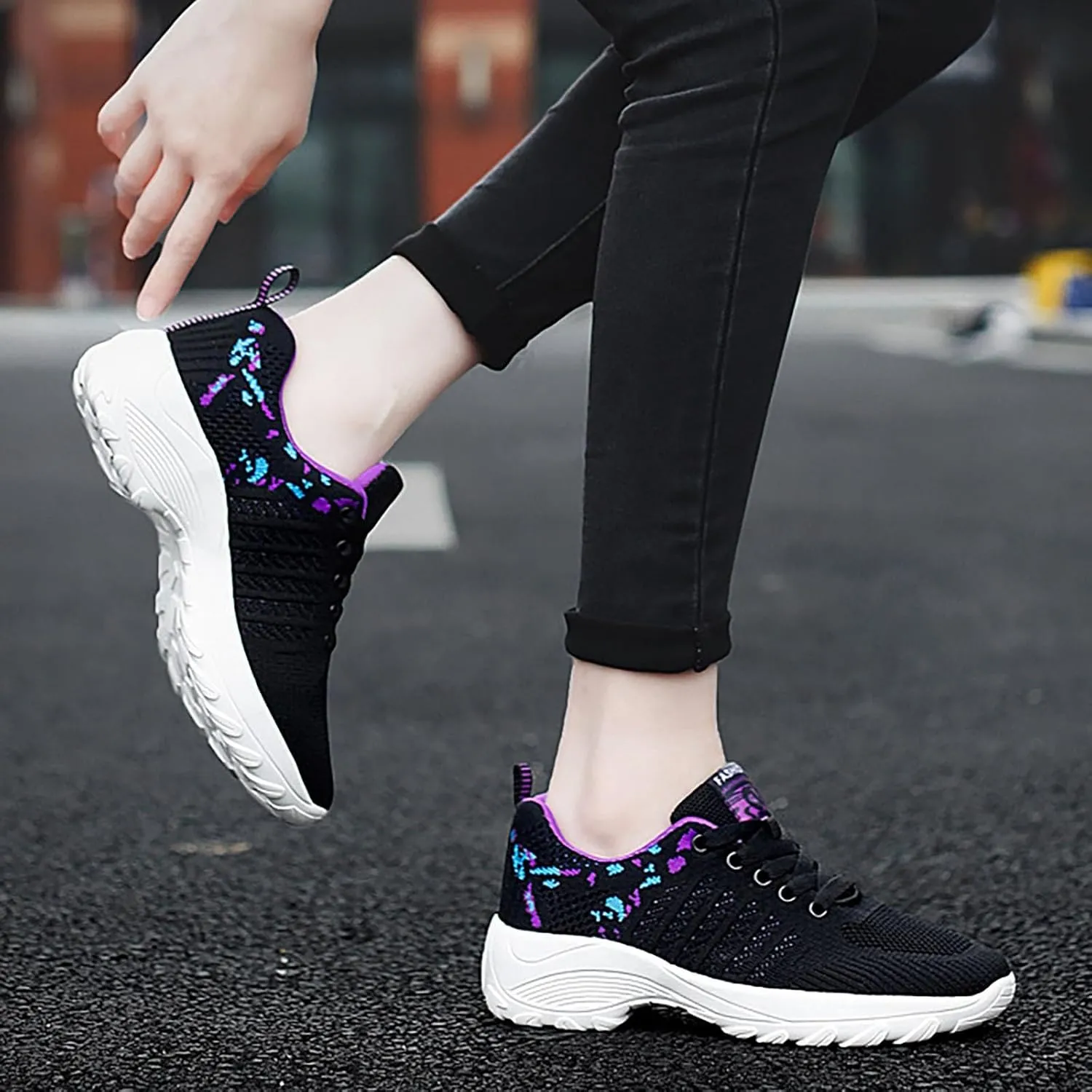 Womens Athletic Walking Shoes Women's Running Tennis Shoes Comfortable Non Slip Breathable Workout Sports Sneakers