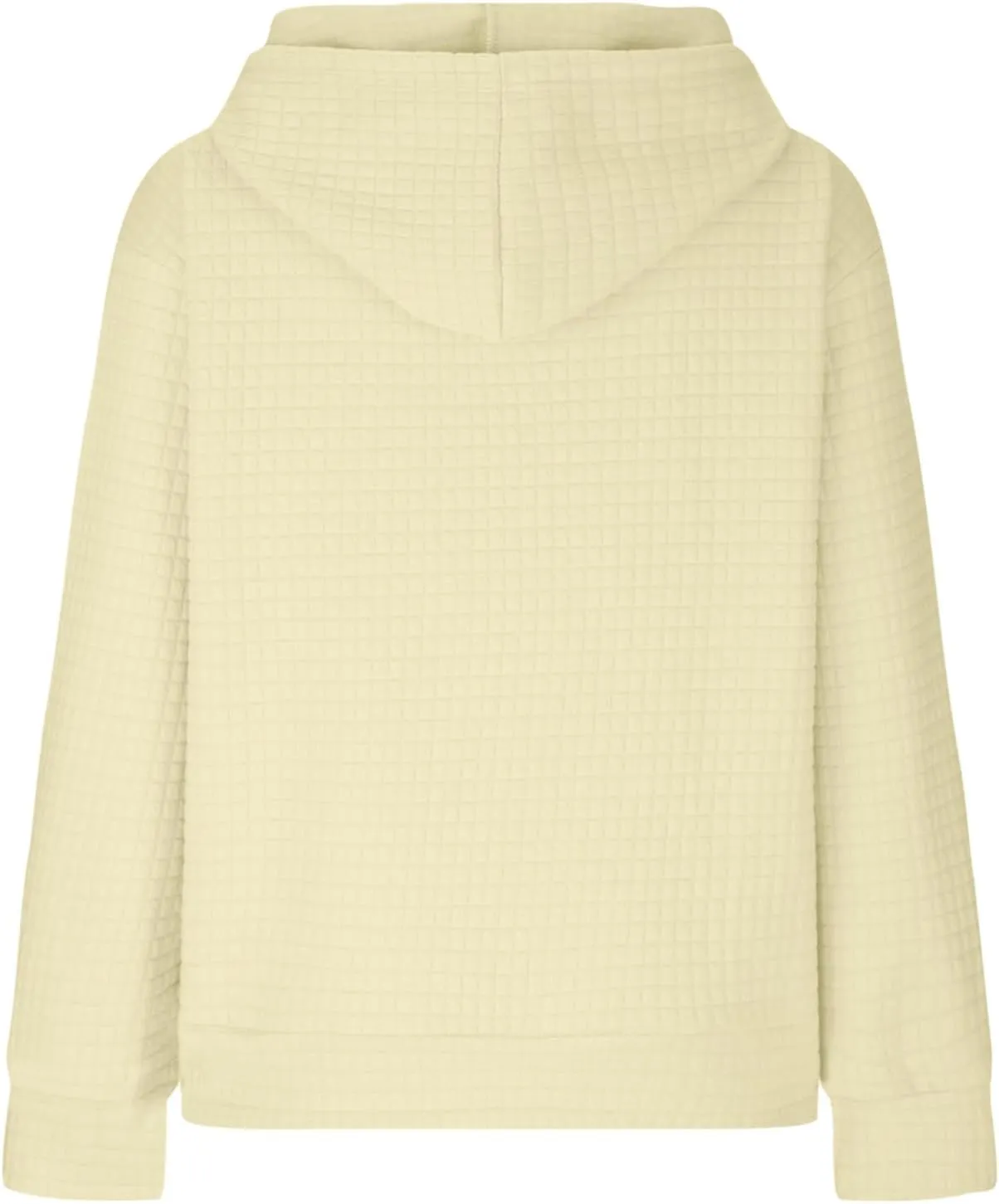 Womens Hoodies Fashion Solid Color Tops Long Sleeve Casual Loose Fitted Sweatshirt Pocket Drawstring Pullover